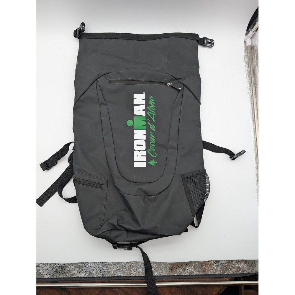 Ironman Coeur d'Alene Black PVC Tarpaulin Roll Top Triathlon Backpack